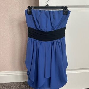 Outback Red Strapless Royal Blue Dress with Black Waistband